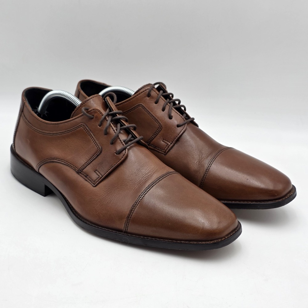 Murphy by Johnston & Murphy 59-11566 Men's 11W Brown Leather Cap Toe Oxford